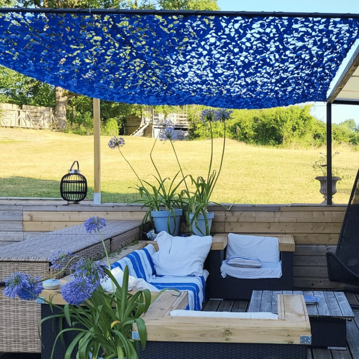 Tarnnetz Sonnensegel Blau – Bild 7
