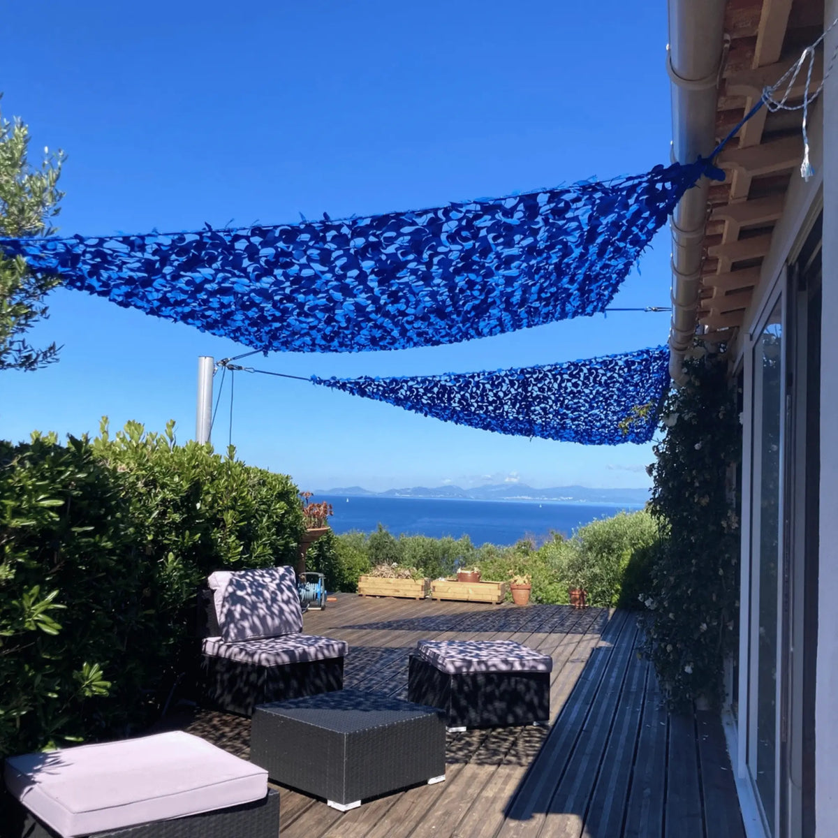 Tarnnetz Sonnensegel Blau – Bild 5
