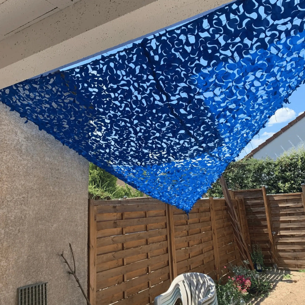 Tarnnetz Sonnensegel Dreieck Blau – Bild 7