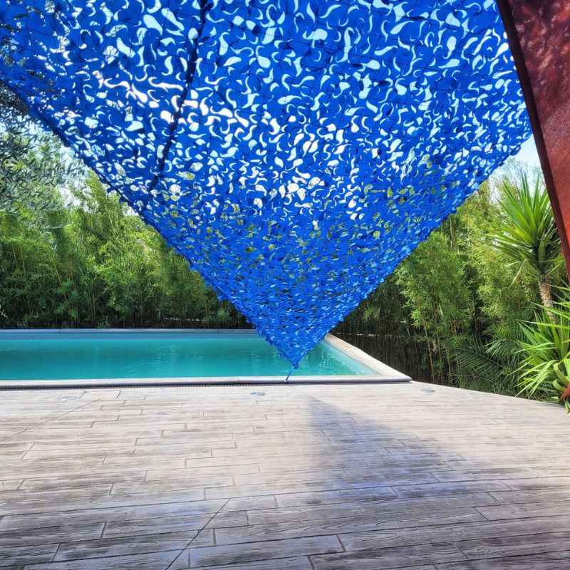 Tarnnetz Sonnensegel Dreieck Blau – Bild 5