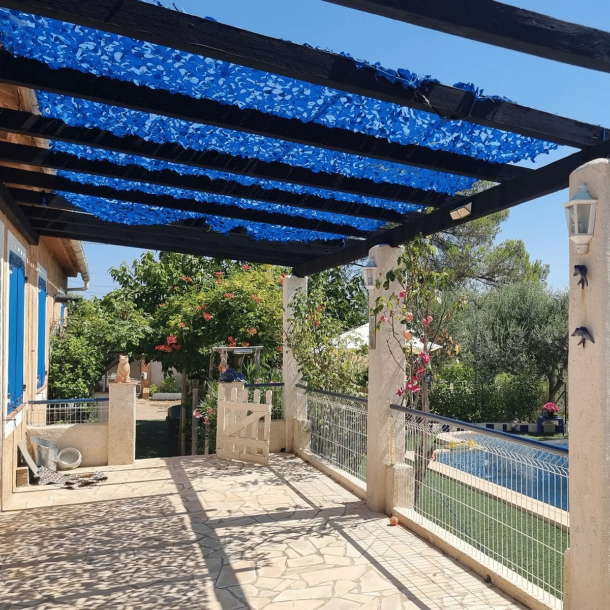 Tarnnetz Sonnensegel Blau – Bild 8