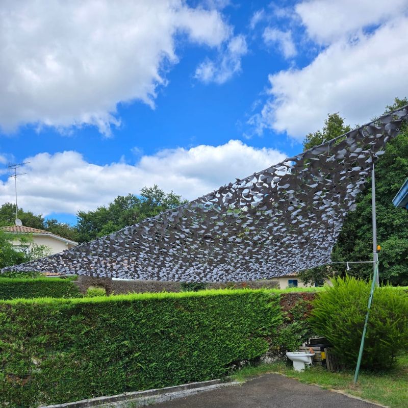 Tarnnetz Sonnensegel Dreieck Grau – Bild 8