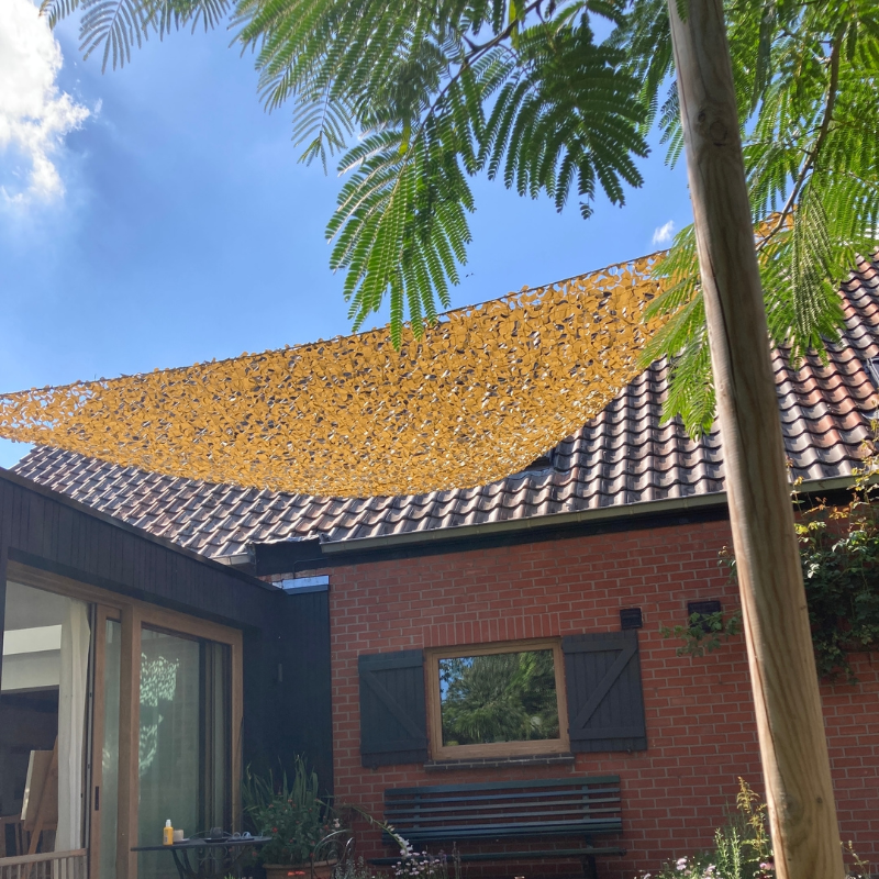 Tarnnetz Sonnensegel Dreieck Beige – Bild 6
