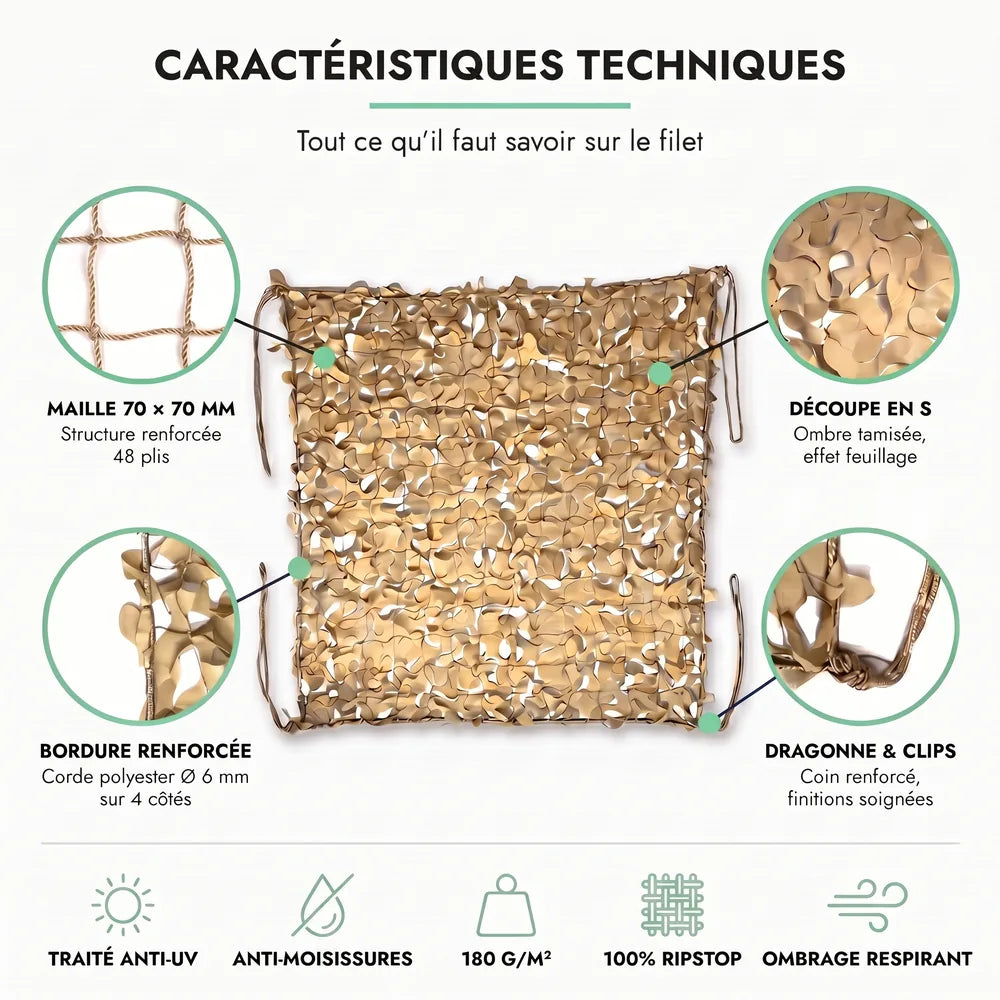 Tarnnetz Sonnensegel Dreieck Beige – Bild 2