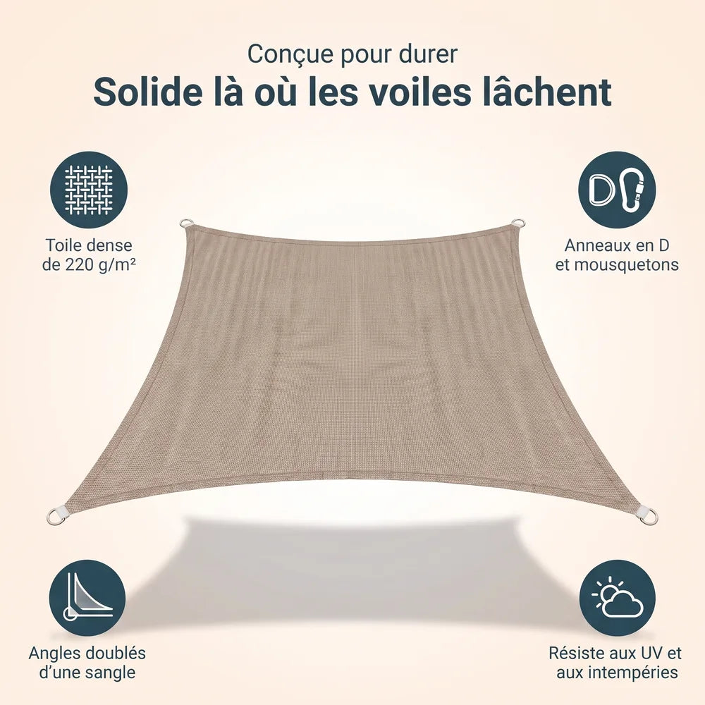 Sonnensegel Taupe – Bild 7